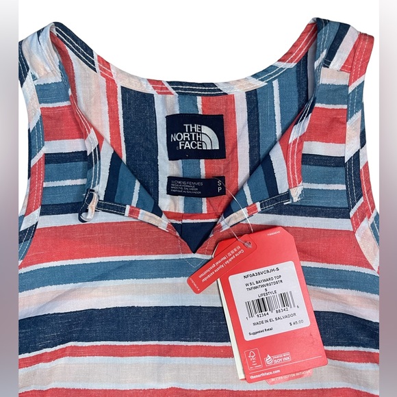 NWT The North Face Womens Sleeveless Bayward Top Striped Multi Size Small - Picture 2 of 3